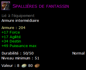 Spallières de fantassin