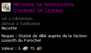 Méthode de préparation d'armure de Leijona