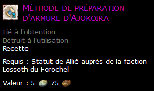 Méthode de préparation d'armure d'Ajokoira