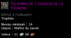 Talisman de l'ourson de la toundra