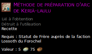 Méthode de préparation d'arc de Keriä-laulu