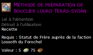 Méthode de préparation de bouclier lourd Teräs-sydän