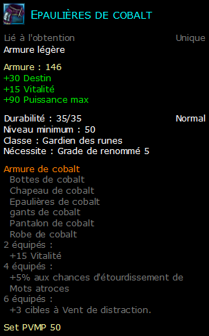 Epaulières de cobalt