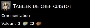 Tablier de chef cuistot