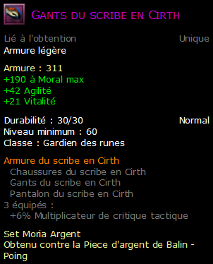 Gants du scribe en Cirth