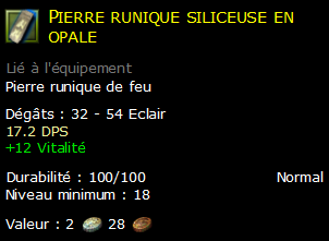 Pierre runique siliceuse en opale