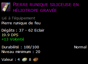 Pierre runique siliceuse en héliotrope gravée