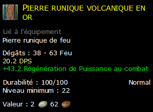 Pierre runique volcanique en or