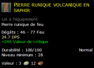 Pierre runique volcanique en saphir