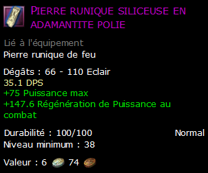 Pierre runique siliceuse en adamantite polie