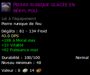 Pierre runique glacée en béryl poli