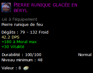 Pierre runique glacée en béryl