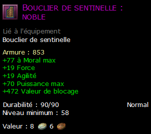 Bouclier de sentinelle : noble