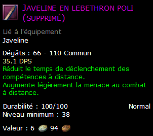 Javeline en lebethron poli (supprimé)