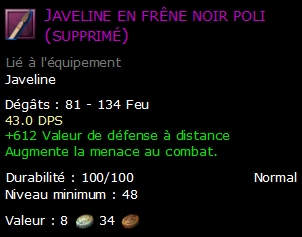 Javeline en frêne noir poli (supprimé)