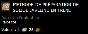 Méthode de préparation de solide javeline en frêne