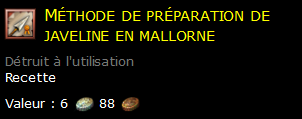 Méthode de préparation de javeline en mallorne