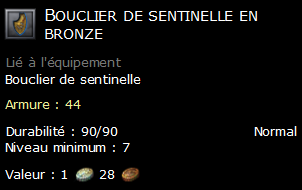 Bouclier de sentinelle en bronze