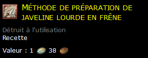 Méthode de préparation de javeline lourde en frêne