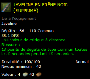 Javeline en frêne noir (supprimé)