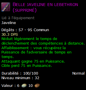 Belle javeline en lebethron (supprimé)