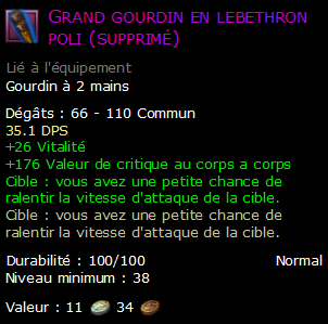 Grand gourdin en lebethron poli (supprimé)
