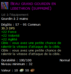 Beau grand gourdin en lebethron (supprimé)