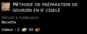 Méthode de préparation de gourdin en if ciselé