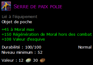 Serre de paix polie