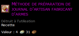 Méthode de préparation de journal d'artisan fabricant d'armes