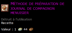 Méthode de préparation de journal de compagnon menuisier