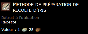 Méthode de préparation de récolte d'iris