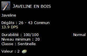 Javeline en bois