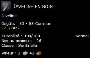 Javeline en bois