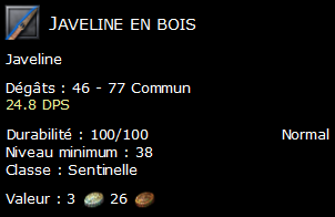 Javeline en bois