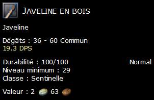 Javeline en bois