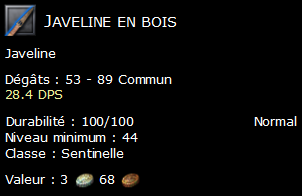 Javeline en bois