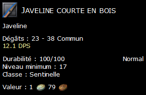 Javeline courte en bois