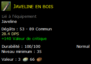 Javeline en bois