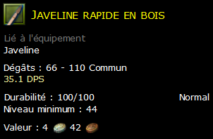 Javeline rapide en bois