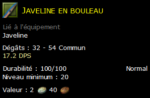 Javeline en bouleau