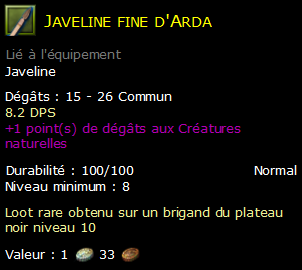 Javeline fine d'Arda