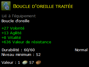 Boucle d'oreille traitée