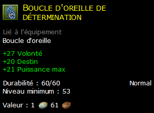 Boucle d'oreille de détermination