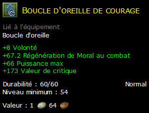 Boucle d'oreille de courage