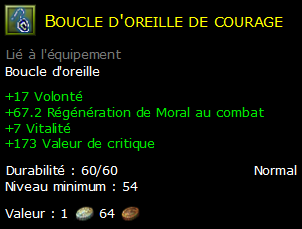 Boucle d'oreille de courage