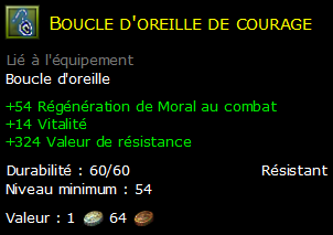 Boucle d'oreille de courage