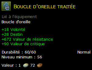 Boucle d'oreille traitée