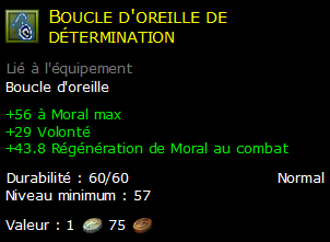 Boucle d'oreille de détermination