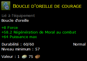 Boucle d'oreille de courage